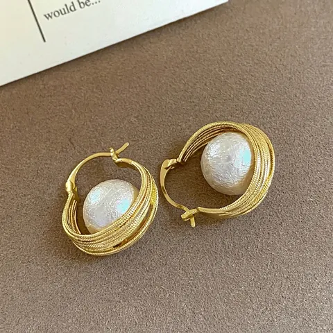 Vintage Künstliche Perlenohrringe Legierung Strass Geometrische Stecker Mit Silbernem Ohrstecker Für Damen Mode