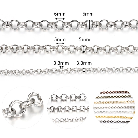 Metall Rolo O Kettenglied DIY Schmuckherstellung Zubehör Für Halskette Armband Handwerk Galvanisierte Mehrfarbige Fundstücke