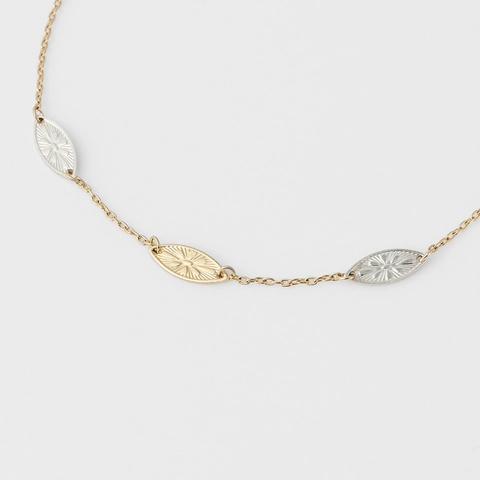 Carved Leaf Bracelet 925 Sterling Silver Gold Plated Two-Tone Oval Charm Adjustable Jewelry Gift For Women