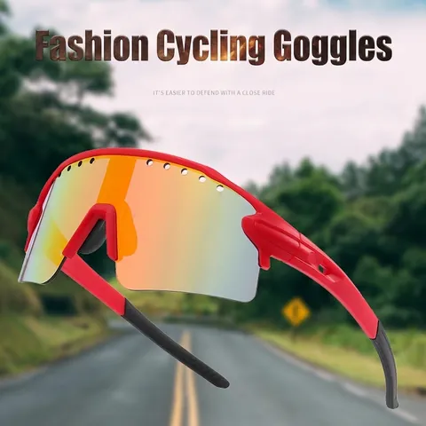 Lunettes de Soleil de Cyclisme Sportif Grand Cadre Intégré Protection UV400 Coupe-vent Lunettes d'Equitation pour Hommes Femmes
