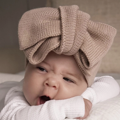 Baby Headband Soft Knitted Wool Big Bow Elastic Turban Headwraps For Newborn Infants Toddlers Hair Accessories