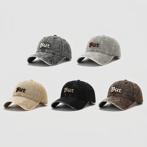 Cappello Da Baseball Per Bambini Cotone Lavato Ricamo Lettere But Distressed Stile Hip Hop Cappellino Sole Regolabile