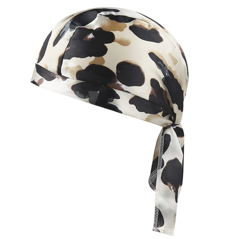 Durag Con Stampa Leopardata Raso Raso Bandana Cappello Da Pirata Coda Lunga Per Uomo Donna Hip Hop Wave Cap Traspirante