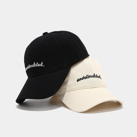 Casquette De Baseball En Coton Brodé Overstimulated Casual Ajustable Chapeau De Soleil Extérieur Hommes Femmes