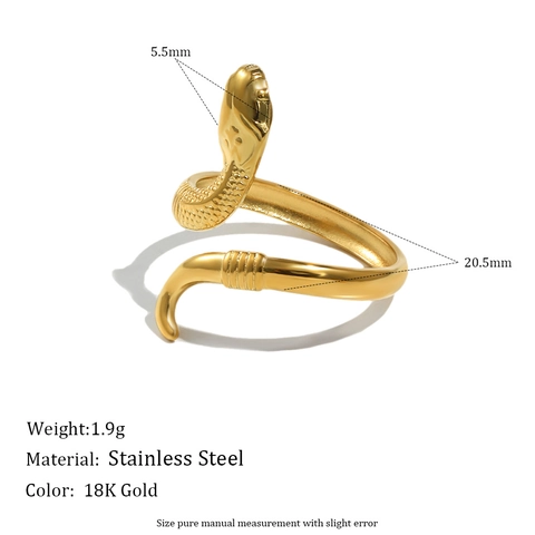 Roestvrijstalen Open Ringen Hart Slang Vlinder Vormen 18K Verguld Minimalistische Verstelbare Sieraden Voor Dames
