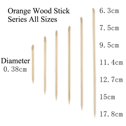 Double Ended Orange Wood Sticks Natural Material Cuticle Pusher Nail Art Tools For Cleaning Manicure Pedicure