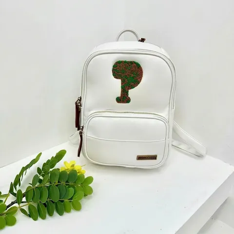 Mini Sac À Dos Mode Femmes Cuir PU Avec Écusson Arbre Broderie Paillettes Style Rue Sac À Épaule Décontracté