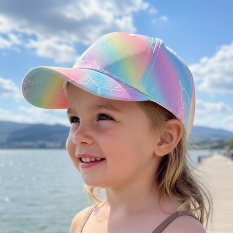 Kids Baseball Cap Polyester Breathable Tie Dye Outdoor Sun Protection Adjustable Fashion Sport Hat For Girls Boys