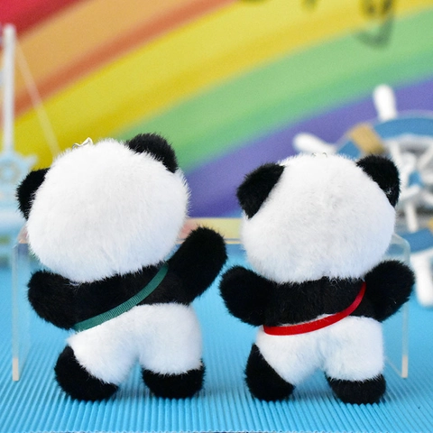 Cute Panda Plush Toy Keychain With Chengdu Bag Mini Panda Doll Backpack Pendant Key Ring Accessory For Women Kids