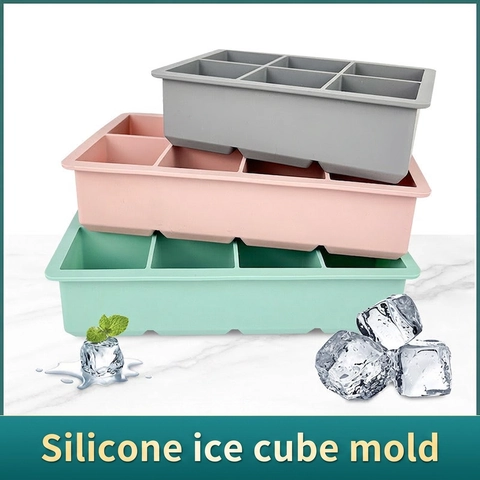 Silikon Eiswürfelform Mit Deckel Große Quadratische Gefrierfach Food Grade BPA Frei Stapelbar Flexibel Wiederverwendbar