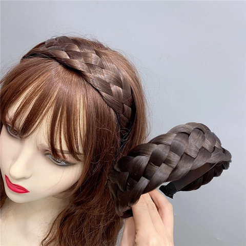 Geflochtenes Perücken Stirnband Kunsthaar Fischgräten Zopf Rutschfest Elegant Haarstyling Zubehör Für Frauen