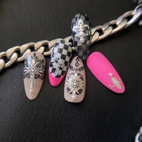 Adesivi Metallici 3D Per Unghie Design Croce Gotica Stella Argento Laser Oro Manicure Retrò Fai Da Te Decorazione