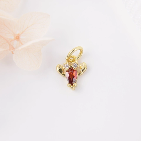 Mini Ciondoli Animali Frutta Ottone Placcato Oro 18K Micro Pave Zircone Pendenti Gioielli DIY Granchio Aragosta Ananas Drago