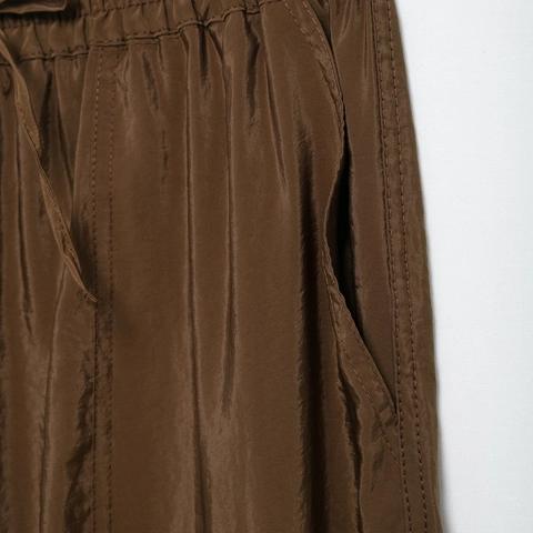 Pantaloni Jogger Donna Poliestere Lucido Vita Elastica Coulisse Tasche Laterali Stile Safari Casual Streetwear