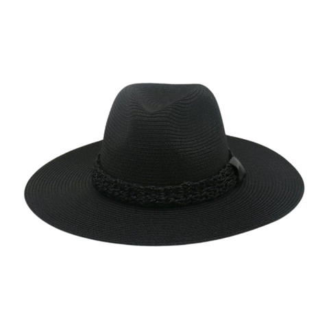 Γαλλικό Ψάθινο Καπέλο Fedora Γυναικείο Φαρδύ Γείσο Αντηλιακή Προστασία Αναπνεύσιμη Πλεκτή Ίνα Χαρτιού Καλοκαίρι Παραλία Κομψό