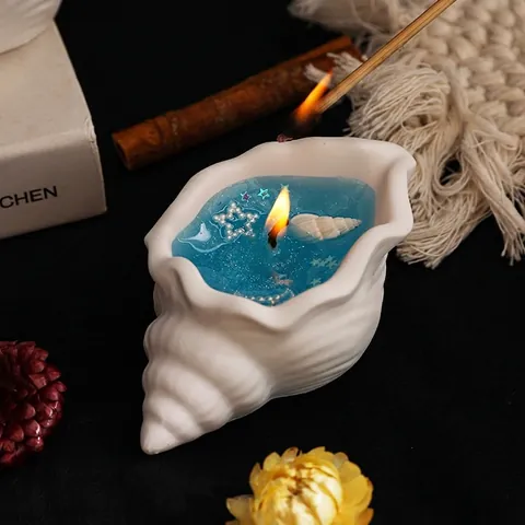 Geurkaars In De Vorm Van Een Zeeschelp Oceaan Thema Geleewas Gips Decoratief Handgemaakt Cadeau
