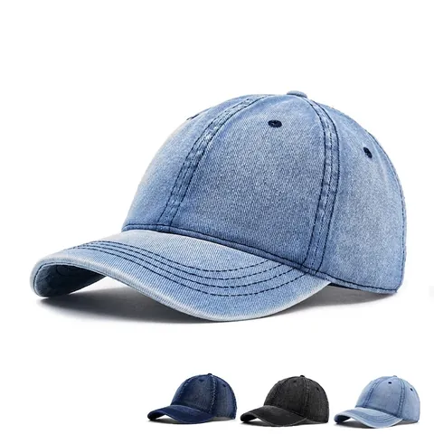 Gorra De Béisbol De Mezclilla Lavada Algodón Puro Estilo Vintage Ajustable Protección Solar Gorra Deportiva Unisex