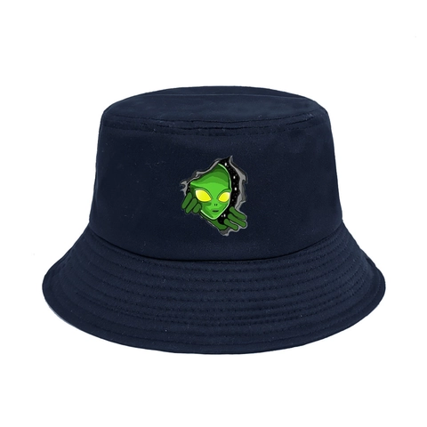 Cappello Da Pescatore In Cotone Con Grafica Alieno Protezione Solare Casual All'aperto Per Uomo Donna