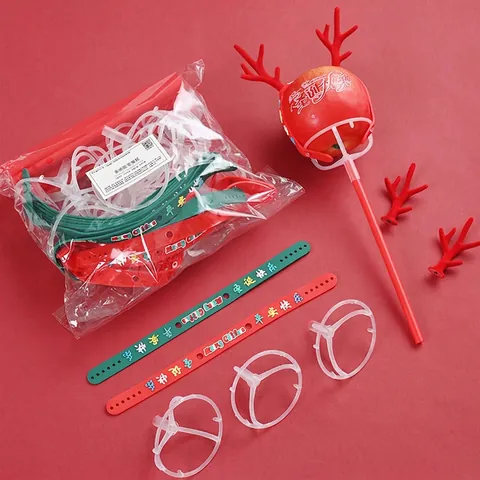 Weihnachts Apfel Halter Ständer Mit Hirschgeweih Dekor DIY Floristik Blumenverpackung Material Festliche Geschenkverpackung