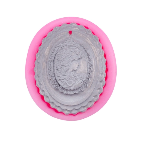 Cameo Girl Portrait Silicone Mold Oval Relief Template For DIY Fondant Cake Decorating Aromatherapy Plaster Car Pendant Craft