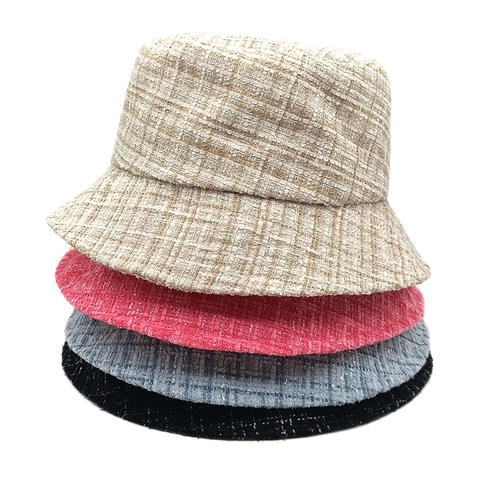 Chapeau Bob En Tweed Pour Femmes Automne Hiver Chaud Protection Solaire Élégant Style Coréen