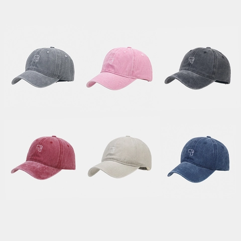 Gorra De Béisbol De Algodón Lavado Retro Distressed Bordado Perro Soft Top Ajustable Gorra Con Visera Para Mujeres Hombres