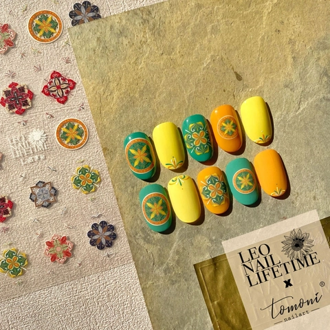 Bohemian Mandala Nail Art Stickers Ultra Thin Adhesive Retro Flower Ethnic Nail Decals For Manicure Decoration