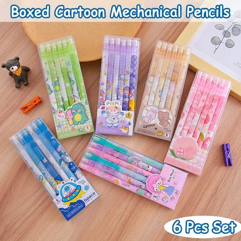 Mechanical Pencil Cartoon Student No Sharpening HB Plastic Lead Stationery 0.5mm Drafting Writing Office Supply