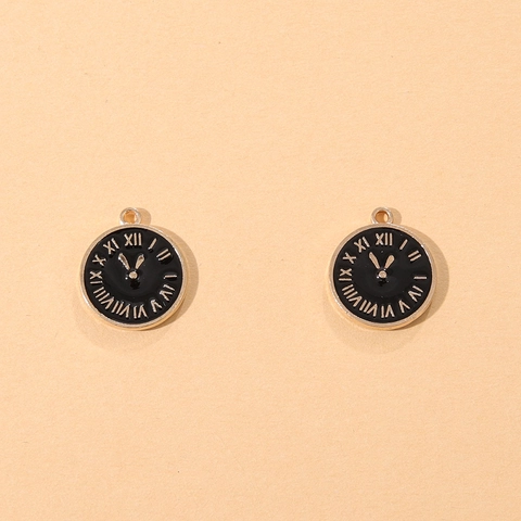 Round Clock Face Charms Alloy Enamel Pendants With Roman Numerals For DIY Jewelry Making Necklace Bracelet Korean Style