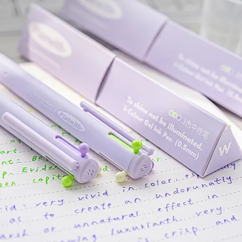 Multicolor Gel Ink Pens Retractable Multi Color Switching Office School Stationery Triangular Matte Body Student Writing