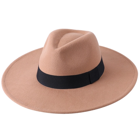 Cappello Fedora Classico A Tesa Larga Feltro Jazz Berretto Con Nastro Retro Elegante Versatile Per Uomo Donna