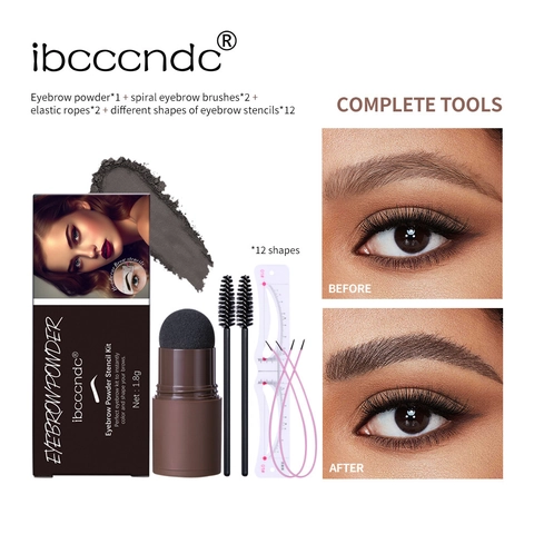 Eyebrow Powder Stamp Sponge Brushes And Head Mount Templates Waterproof Long Lasting Professional Makeup To Shape Brows