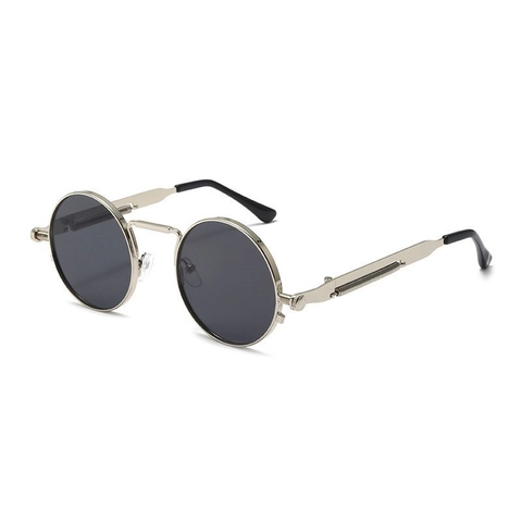 Occhiali Da Sole Steampunk Tondi Vintage Montatura In Lega Di Rame Lente PC Cerniera A Molla Stile Gotico Unisex