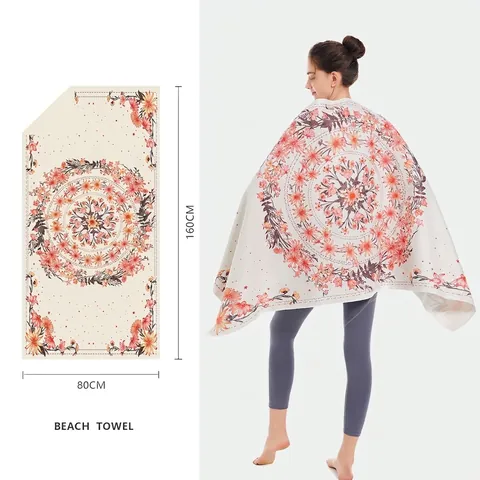 Toalla De Playa De Microfibra Secado Rápido Absorbente Sin Arena Mandala Bohemio Estampado Floral Tropical Para Viaje