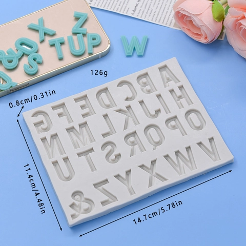 Moule Silicone Lettres Alphabet Pâtisserie DIY Décoration Gâteau Chocolat Résine Bonbons Bricolage Souple