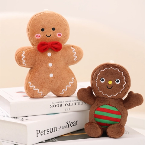 Festive Christmas Gingerbread Man And Christmas Tree Plush Pillow Soft Embroidered Throw Cushion Holiday Home Decor Kids Gift