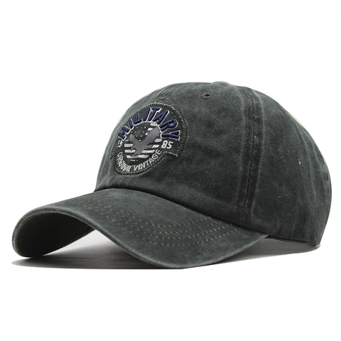 Gorra De Béisbol De Algodón Lavado Bordado Militar Parche De Águila Vintage Ajustable Sombrero De Sol Al Aire Libre Unisex