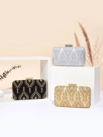 Rhinestone Avondtas Elegante Harde Schaal Clutch Met Metalen Ring Handvat En Ketting Voor Dames Bruiloft Feest