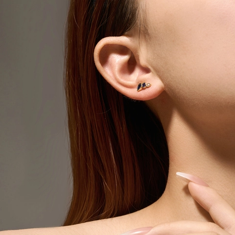925 Sterling Zilver Waterdruppel Oorknopjes Voor Vrouwen Minimalistisch Koreaanse Stijl Strass Ingelegd Blauw Wit Oorbellen Sieraden