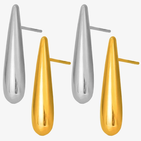 Orecchini A Lobo A Goccia Minimalisti Acciaio Inossidabile 304 Lucido Geometrico Gioielli Di Moda Per Donne