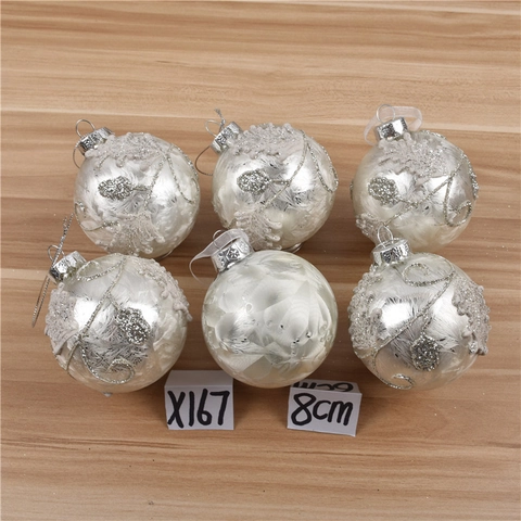 Kerstballen Geschilderd Glas Glinsterende Decoratieve Hangende Ornamenten Voor Kerstboom Venster Huisfeest Decoratie