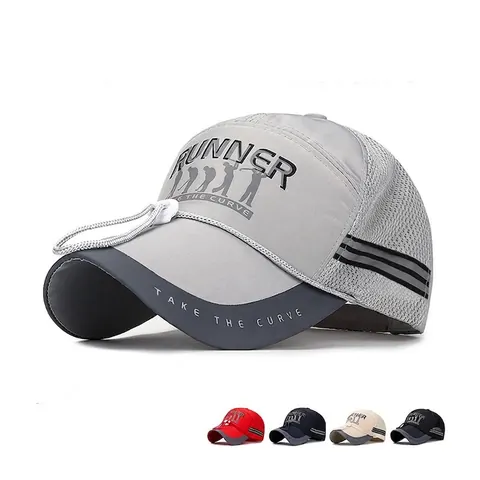 Outdoor Mesh Baseballkappe Schnelltrocknend Atmungsaktiv Sonnenhut Lange Krempe Winddichtes Seil Verstellbar Golf Läufer