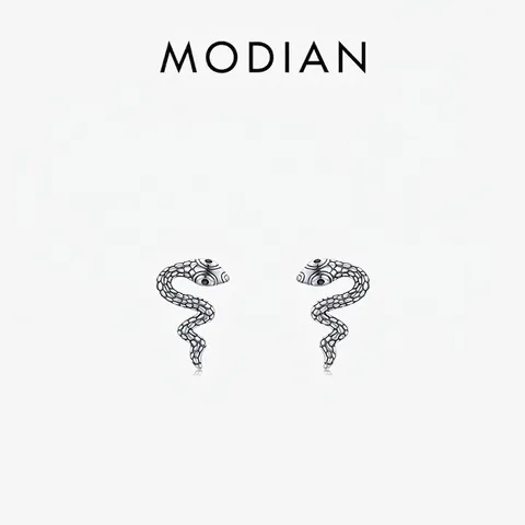 Orecchini A Lobo Serpente In Argento Sterling 925 Con Occhi In Zircone Nero Stile Punk Vintage Gioielli Animali