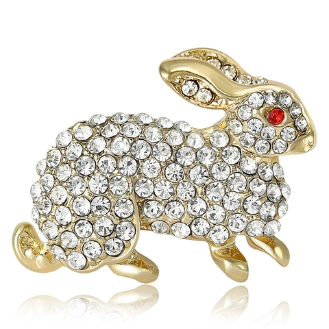 Broche Lapin Alliage Strass Scintillants Forme Animale Bijoux De Mode Épingle Pour Femmes Accessoire