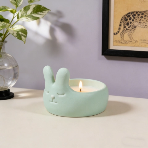 Rabbit Shape Silicone Mold DIY Candle Cup Holder For Easter Plaster Resin Casting Home Decoration Flexible Reusable