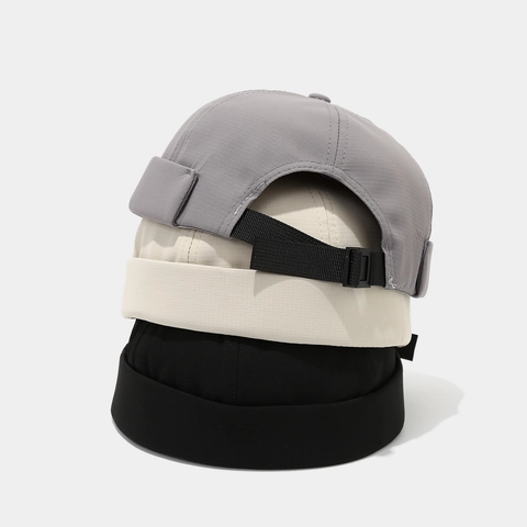 Docker Hat Brimless Sailor Cap Nylon Polyester Quick Dry Breathable Waterproof Adjustable Solid Color For Men Women