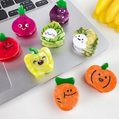 Lindas Pinzas Para El Cabello De Frutas Y Verduras Dibujos Animados Acetato Accesorios De Peinado Para Mujeres Niñas
