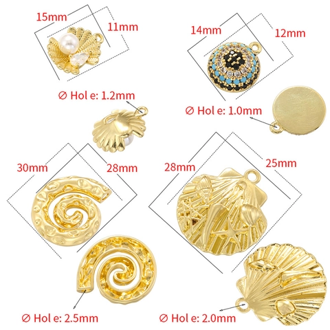 Pendenti Occhio Del Diavolo Conchiglia In Ottone Con Perla Artificial Zircone Turchese Per Accessori Gioielli Da Donna
