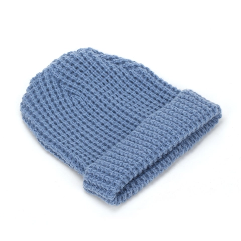 Solid Color Waffle Knit Beanie Mütze Acryl Warm Winter Umschlag Täglich Outdoor Kopfbedeckung Für Damen