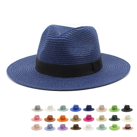 Sombrero Fedora De Paja De Verano Papel Panamá Playa Protección Solar Transpirable Vacaciones Jazz Exterior Mujer Hombre